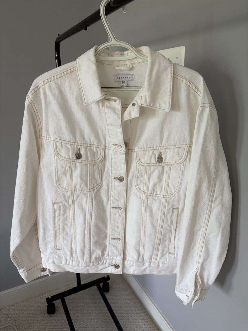 Topshop white Denim Trucker Jacket
